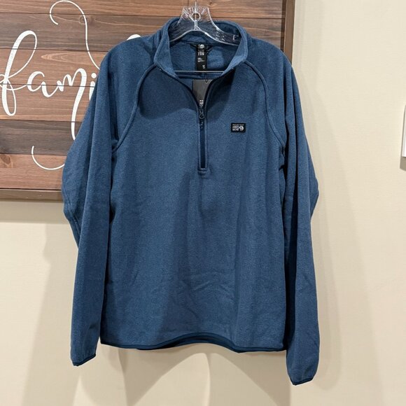 NWT MOUNTAIN HARDWEAR MICROCHILL 1/4 ZIP PULLOVER MEN'S SMALL FLEECE BLUE New - Picture 3 of 6